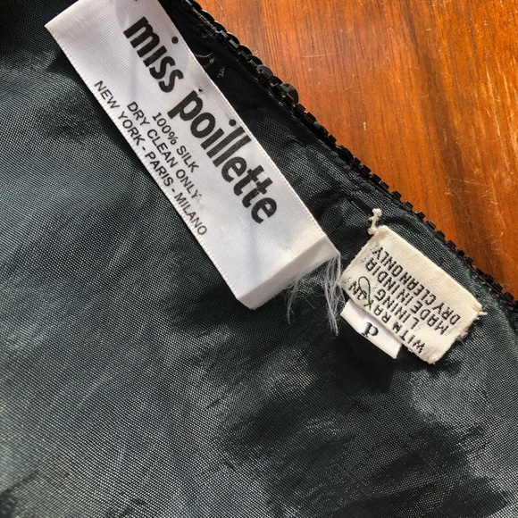 Silk and Sequins Black Formal Top Miss Poillette P - Picture 10 of 10